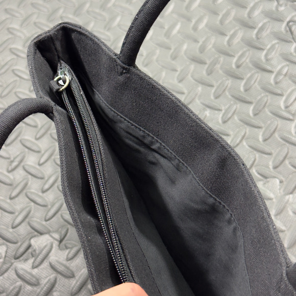 Saks Fifth Avenue Women's Black Embroidered Logo Shoulder Tote Bag - One Size - Picture 6 of 8